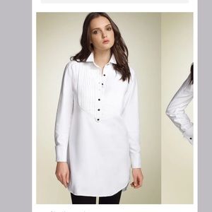 Stunning white tuxedo shirt dress